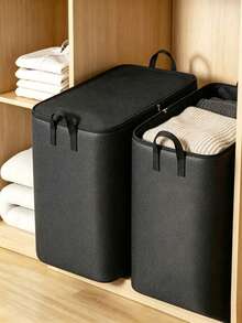 1pc Portable Large Capacity Oxford Cloth Storage Bag, Waterproof And Moisture-Proof, Durable Zipper, Suitable For Seasonal Clothing, Bedding, Toys Storage, Storage Room Organization, Moving, Travel, Multi-Functional Handheld Travel Storage Bag - Black - View 4