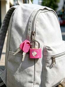 Vigour Summer Rose Red Portable Small Plastic Luggage Padlock With Pink Heart Letter Print, Includes 2 Keys, Mini Metal Key Lock For Bags, Backpacks, Gym Lockers, Classroom Games, Suitcases And Travel Bags, Back To School Or Graduation Gift - Multicolor - View 7