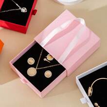 1pc Luxury Jewelry Storage Box, Portable Handheld Drawer Style Gift Box, Multi-Layer Necklace Ring Bracelet Organizer, High-End Decorative Jewelry Packaging Box - Multicolor - View 4