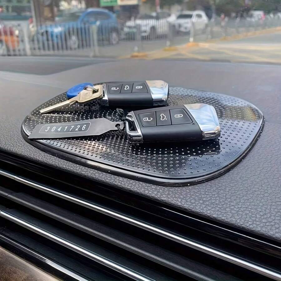 1pc Car Multi-Function Dashboard Non-Slip Storage Pad, Non-Slip Organizer, Dashboard Adhesive Storage - A - View 1