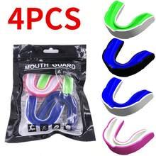 4-Piece Adult Sports Mouth Guard Set - Essential Protective Gear For Hockey, Basketball, Karate, Football And Boxing | Comprehensive Dental Protection, Suitable For Combat And Sports Activities - Multicolor - View 11
