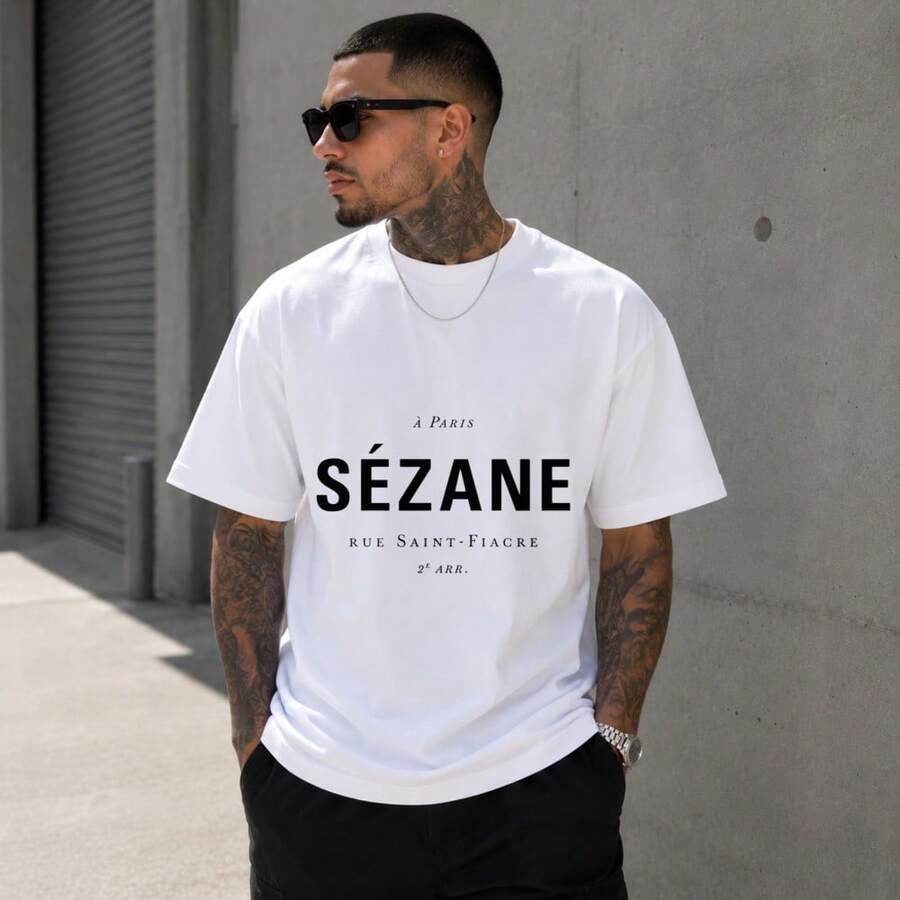 Camiseta Vintage Retro para Hombre, Cuello Redondo, Manga Corta, Blanca, Ligera, Casual - Blanco - Ver 1