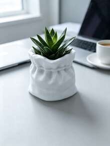 1/2/3pcs Bag-Shaped Flower Pot, Creative Handbag Design Resin Planter, Multi-Functional Desktop Decor Flower Pot, Suitable For Floral Arrangement, Succulents And Stationery Storage - A - View 6