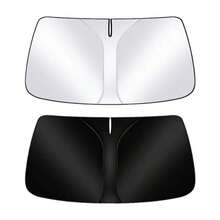 1pc Car Front Windshield Sun Shade - Heat Insulation & UV Protection, Car Interior Accessory, Split Design, Foldable For Easy Storage, Fits Most Car Models, Sun Protection Curtain, Car Sun Shade, Front Windshield Sun Shade, Blackout Curtain Equipment, Car Interior Windshield Sun Shade, Small Car Sun Umbrella, Christmas, Halloween, Valentine's Day, Thanksgiving Gift - A - View 5