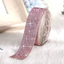 1 Roll 12-Row Self-Adhesive Crystal Rhinestone Ribbon - DIY Sequin Sticker Roll, Suitable For Handicrafts, Phone And Car Decoration, Jewelry Making Supplies, Diamond Shape - A - View 10
