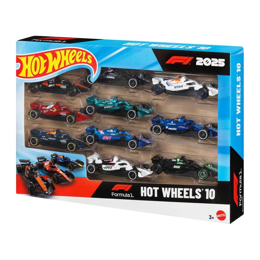 Hot Wheels JMM24 Set de Juguete de Carreras de F1 (10 piezas)
