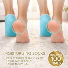 1 Pair Reusable Silicone Gel Foot Socks, Soft Flocked Foot Covers, Comfortable Foot Support Accessory, Suitable For Home Indoor Daily Casual Use - Multicolor - View 3