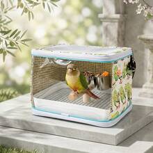 Portable Bird Backpack, Breathable Mesh Travel Cage, Suitable For Parrots, Small Parrots, Budgies, Transparent Summer Mat, Detachable And Washable, Crossbody Style, All Season Use, Lightweight, Bird Supplies, Outdoor Walking, Travel Essentials - View 3