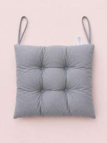 2 Pieces Set Soft Polyester Chair Cushions, Made In Turkey, Machine Washable & Durable, 40 * 40 Cm Seat Pads For Dining, Kitchen, Garden, Office & Cafe Chairs - Light Grey - View 2