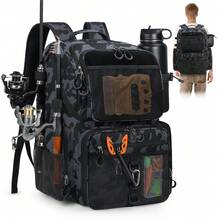 NEWHEY 45L Fishing Backpack With Rod Holder And Waterproof Rain Cover, 900D High-Strength Adjustable Compartment Fishing Gear Storage Bag - Men's/Dad's Gift - Multicolor - View 2