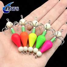ANFS 5pcs Night Glowing Squid Hook Bait With Sharp Stainless Steel Hooks - Ideal For Night Fishing, Perfect Fishing Gift For Angler - Multicolor - View 5