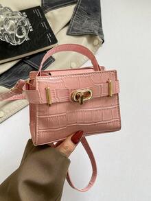 Bolso de hombro elegante para mujer, bolso de mano de cuero genuino de gran capacidad, bolso cruzado, bolso casual versátil y de moda para mujer, diseño ligero de calidad premium, resistente al agua y al desgaste, duradero, accesorio para mujer en primavera, otoño e invierno - Rosa - Ver 1