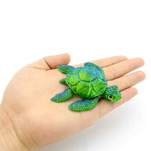 Estatua de tortuga articulada impresa en 3D multicolor, extremidades totalmente móviles, decoración coleccionable de escritorio de criatura marina, puede cambiar a múltiples poses de natación, regalo exclusivo para amantes del océano, color de ojos aleatorio - Multicolor - Ver 5