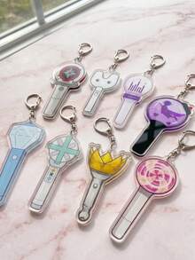 1pc K-POP Light Stick Keychain, Mini Acrylic Light Stick Keychain, Monster/NEW Jeans/TWICE/EXO/TXT, Perfect Gift For Fans, Convenient To Carry And Collect, K-POP Light Stick Keychain, Gift, MOA Keychain, Carat Merchandise, Stay Accessories, TWICE/Once Gift, Light Stick, ARMY Collectibles - Multicolor - View 4