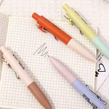 4pcs Macaron Mini Pocket Retractable Gel Pens, Cute Thick Barrel ST Tip Black Ink Writing Pens, Portable Compact Pocket Signature Pens, Aesthetic Cute Style Student Exam Note-Taking Stationery, Suitable For School Office Planner - A - View 2