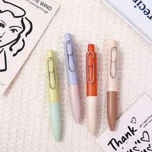 4pcs Macaron Mini Pocket Retractable Gel Pens, Cute Thick Barrel ST Tip Black Ink Writing Pens, Portable Compact Pocket Signature Pens, Aesthetic Cute Style Student Exam Note-Taking Stationery, Suitable For School Office Planner - A - View 7