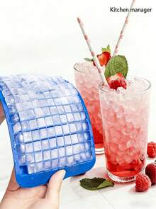 1pc Small Square 160-Grid Silicone Ice Cube Tray, Can Be Used As Ice Tray Or Pudding Mold, Suitable For Home, Bar And Other Occasions, Easy To Use. Can Be Used To Make Ice Cubes And Cocktail Ice Balls, Suitable For Refrigerator, Cocktail, Chocolate, Beverage, Juice And Home Kitchen. It Is A Must-Have Tool For Every Home, Daily Necessity, Kitchen Gadget, And Also An Ideal Choice For Making Ice Cubes. - View 11