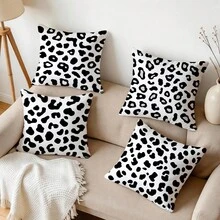 4pcs White Leopard Print Pillow Covers, Single-Sided Printed Pillow Covers, Suitable For Living Room, Bedroom, Home Decor, All-Season Pillow Covers - Multicolor - View 10