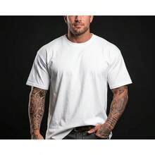 Camiseta unisex de algodón grueso, 100% blanca. - Blanco - Ver 3