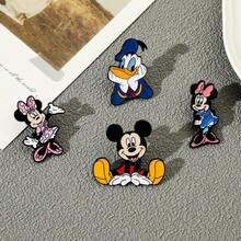 1pc Disney Cute Cartoon Creative Personality Mickey Minnie Metal Badge Donald Duck Brooch Accessory Pin - View 3