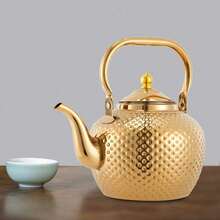 Stainless Steel Tea Container With Filter 2L Tea Pot Tea Kettle For Loose Tea UK - Gold - View 11