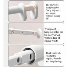 1/2pcs Travel Thickened Extended Folding Clothes Hanger, Portable, Suitable For Business Travel, Outdoor Retractable Clothes Hanger, Multi-Functional Set, Easy To Install And Carry, Drying Rack - Multicolor - View 9