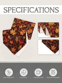 1pc,Crafted Table Runner,Autumn Vintage Maple Leaf Style Triangular Table Runner,Pointed Irregular Table Runner,Microwave Oven Cover,Pointed Irregular Tablecloth,Suitable For Dining Table,Coffee Table,Home Decor,Durable Kitchen And Dining Room Decoration,Dining Table Decoration,Entryway Decoration - Multicolor - View 9
