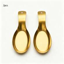 2pcs/1pc Stainless Steel Spoon Rest, Easy To Clean Kitchen Utensil Holder, Kitchen Spoon Rack, Suitable For Home Restaurant Supplies, Soup Spoon Holder, Heat-Resistant Pad, Kitchen Gadget, Compatible With Soup Spoon, Coffee Spoon, Cooking Spoon, Spatula And Tongs, Elegant Cooking Utensil Rack, Heat-Resistant Utensil Rack, Countertop Display, Ideal Gift For Wedding, Christmas, Back To School, Housewarming - Multicolor - View 8
