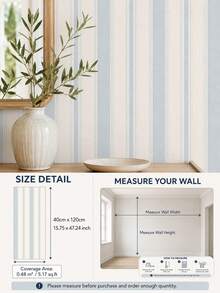 SUPSTICKER Macaron Color Vertical Striped French Vintage Wallpaper, PVC Vinyl, Self-Adhesive Removable, DIY Peel And Stick, Suitable For Cabinets, Drawers, Laundry Area Renovation - 1PC - View 13