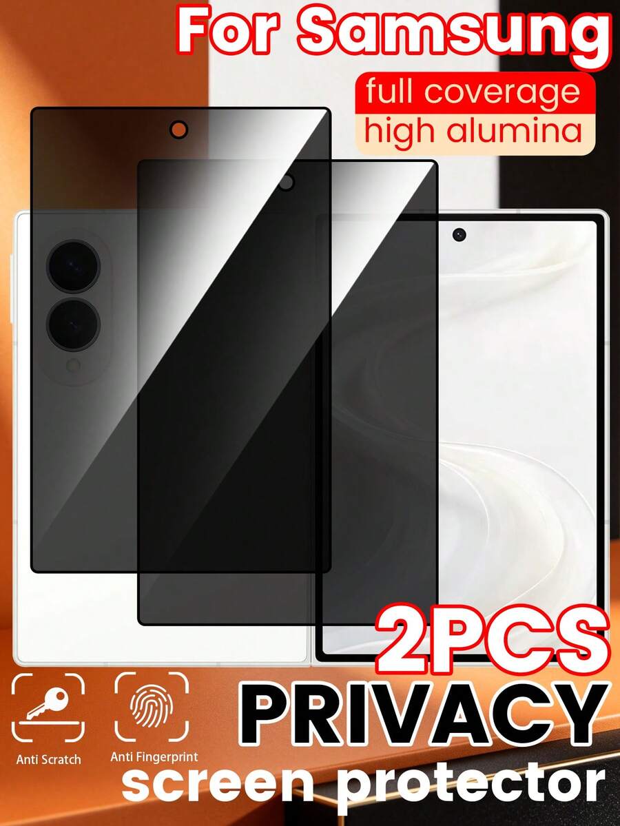 For Galaxy Z Fold 8/8 Ultra/Flip 8/7, 2pcs Privacy Screen Protector, Left And Right Side Privacy Protection, 9H Hardness Scratch-Resistant No Marks, Ultra-Clear Front Screen Like Bare Device Quality