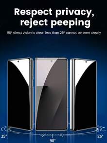 For Galaxy Z Fold 8/8 Ultra/Flip 8/7, 2pcs Privacy Screen Protector, Left And Right Side Privacy Protection, 9H Hardness Scratch-Resistant No Marks, Ultra-Clear Front Screen Like Bare Device Quality - Black - View 4