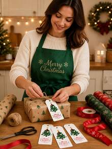 1/10/20/48pcs Christmas Decoration Cards, Christmas Tree And Star Pattern Card Tags, Suitable For Christmas Decoration Celebration - Multicolor - View 6