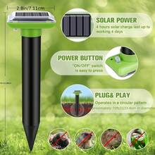 1/2pcs Solar Powered Rat Repellent, Mole Repellent, Insect Repellent, IPX6 Waterproof, Effectively Repels Deer, Raccoon, Skunk And Rodents, Suitable For Yard, Garden, Farm And Lawn - Solar Energy - View 9