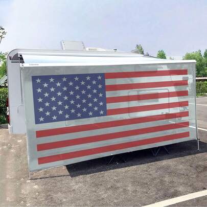 Malla de Sombra para Toldo de RV, Autocaravana y Remolque | Se ajusta a Toldo de 16', Pantalla Solar Premium Transpirable, Bloqueador, Kit de Instalación Fácil, Sin Cremallera, Garantía de 3 Años, 8'X15'3'' Negro