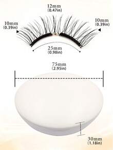 1 Pair Magnetic False Eyelashes Set With Clips,Natural Looking,Easy To Wear And Remove Magnetic False Eyelashes,Upgraded Band Lines Are Thinner And Lighter,Suitable For Daily Wear,Waterproof,And As A Gift For Women,Magnetic Lashes. - Black - View 6