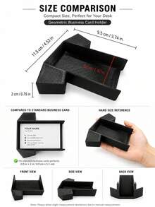 1/3/5pcs Geometric Clothing-Shaped Business Card Holder, Black Desktop Business Card Storage Tray, Suitable For Office Desk, Reception Desk, Clothing Factory, Conference Room And Home Office Area Business Card Display Rack, Convenient Access Business Card Storage Supplies, Stable And Wide Base, Modern Style Desktop And Drawer Organizer Accessories - Multicolor - View 4