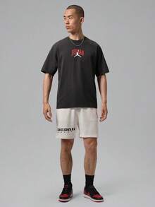 Jordan Men's AS ROUTE PATCH TEE Short Sleeve Knit Collarless T-Shirt TIX4991-045 - Black - View 6