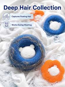 20pcs/10pcs Reusable Pet Hair Remover Laundry Balls, High-Density Sponge & Soft Rubber Material, Wool-Like Sticky Surface, Cute Animal Pattern, Anti-Tangle Design, Removes Cat/Dog Hair & Lint From Clothes, Washing Machine, Dryer, Pet Owner Gift - Multiple Styles - View 4