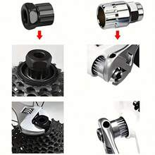 Set Alat Rantai Sepeda, Kunci Pas Khusus untuk Membongkar Kaset dan Freewheel, Termasuk Kunci Rantai dan Freewheel serta Crankset yang Dapat Dilepas, Kit Alat Perbaikan Sepeda - MultiWarna - View 3
