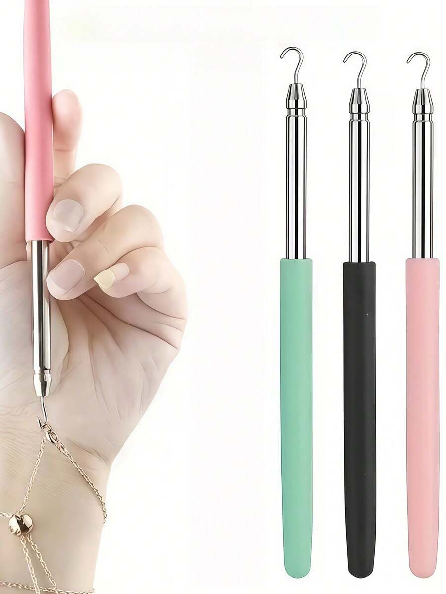 2pcs/1pc Jewelry Wearing Aid Tool, For One-Handed Necklace And Bracelet Wearing, Suitable For Adults Men And Women And Solo Wearers - Multicolor - View 1