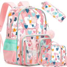 Boys & Girls Transparent Backpack With Lunch Bag Set, Suitable For Preschool And Elementary School Children - Children's Schoolbag - View 10
