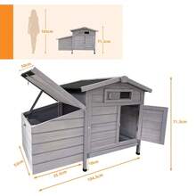 Raised Coop With Wooden Nesting Box, Protects Chickens From Predators And Is Easy To Clean - 淺灰色 - 查看 7
