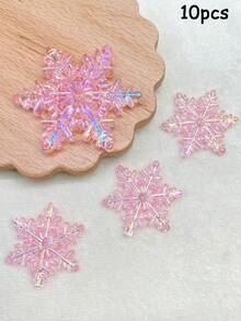 10pcs 30mm Acrylic Transparent Iridescent Snowflake Beads Spacer Pendants DIY Accessories For Car Hanging, Phone Chain, Keychain, Bag Charm - Hanging Snowflake - View 15