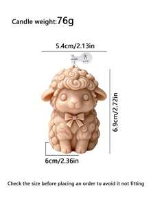 1pc Cute Cartoon Lamb Scented Candle, 3D Stereo Sheep Handmade Candle, Indoor Home Daily Decor, Party Table Centerpiece, Festival Gift Candle For Christmas, Halloween, Birthday Celebration - A - View 7