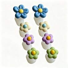 ART LALIC 8Pcs Silicone Toe Separators Cute Colorful Flower Design Foot Finger Divider Form For Manicure Pedicure Care Accessories - Multicolor - View 8