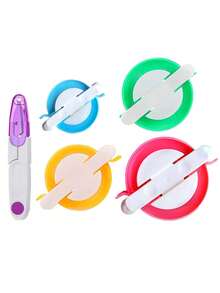 5/1pc Pom‑Pom Maker Set,Plush Toy Ball Make, Knitting Tool Set, DIY Handmade Woolen Ball Knitting Needle Craft, Including Thread Scissors And Scissors,Weaving Tools, DIY Crafts, Hat And Scarf Decorations, Pendant Makers - Multicolor - View 10