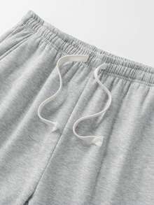 Blueprint Man 1pc Men's Light Gray Basic Sweatpants, Adjustable Drawstring Waist, Dual Side Slant Pockets, Comfortable Soft Anti-Pilling Knit Fabric, Long-Lasting Drape And Shape Retention, Mature High Street Casual Style, Suitable For Daily Commute, Dating, Store Visiting And Suburban Outfits - Light Grey - View 5