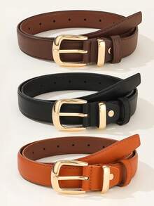 Women's Buckle Belt, Casual Business Style, Vintage Versatile Design - Multicolor C - View 18