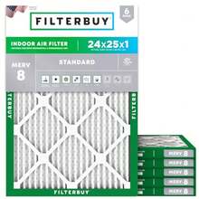 24x25x1 Air Filter MERV 8 Dust And Allergy Defense 6-Pack Electrostatic Pleated HVAC AC Furnace Filters Replacement, Made In USA (Actual Size: 23.88 X 24.88 X 0.75) - C - View 3