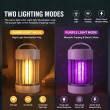 Bug Zapper Rechargeable Hanging Mosquito Zapper For Indoor Outdoor, Mosquito Lamp - 1200mAh Portable Insect Trap For Indoor/Outdoor, Electronic Pest Control For Home, Bedroom, Patio, Kitchen, Garden, Lawn - View 4